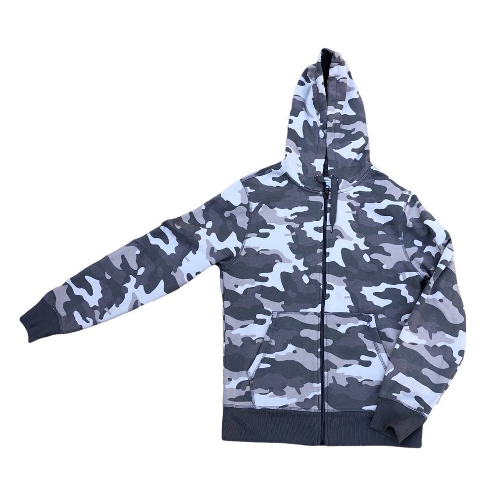 AMAZON ESSENTIALS Camo Hoodie Full Zip Jacket Men's SMALL Brown Long Sle…​​​